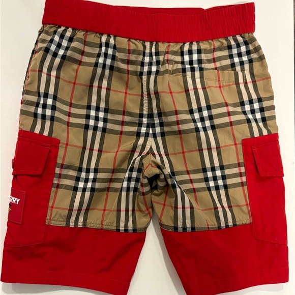 Burberry Kids Checkered Red Shorts